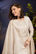 Linen Tissue Kurta Set With Jacquard Duppata Sets