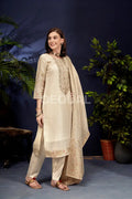 Linen Tissue Kurta Set With Jacquard Duppata Sets