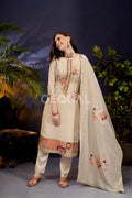 Linen Tissue Kurta Set With Jacquard Duppata Sets