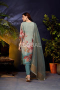 Orgenza Floral Printed Kurta Set With Jacquard Duppata Sets