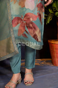 Orgenza Floral Printed Kurta Set With Jacquard Duppata Sets