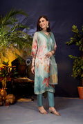 Orgenza Floral Printed Kurta Set With Jacquard Duppata Sets