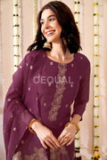 Orgenza Jacquard Duppata Kurta Set Sets