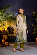 Orgenza Multi Floral Printed Kurta Set With Jacquard Duppata Sets